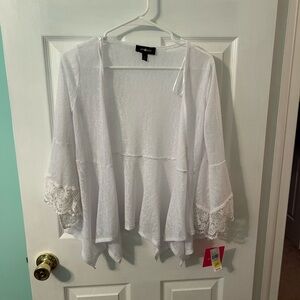 Amy Byer White Knit Cardigan